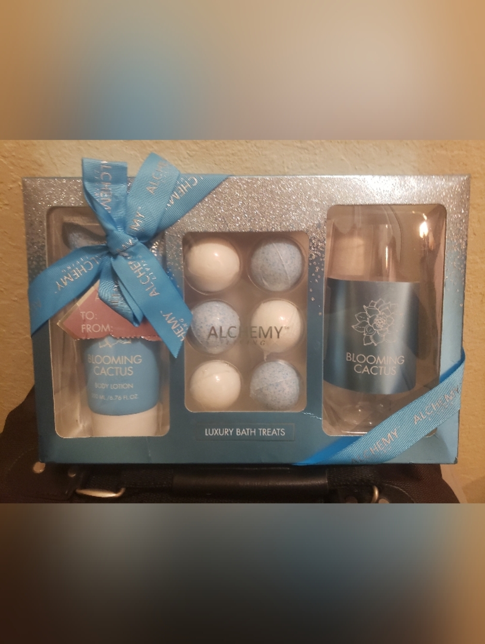 Alchemy Blooming Cactus Luxury Bath Treats Set - Blue & White